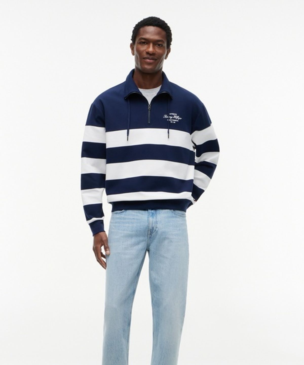 타미힐피거(TOMMY HILFIGER) 노티컬 블록 스트라이프 집업 스웨트셔츠 (T12G6TPO340MT1DCC)