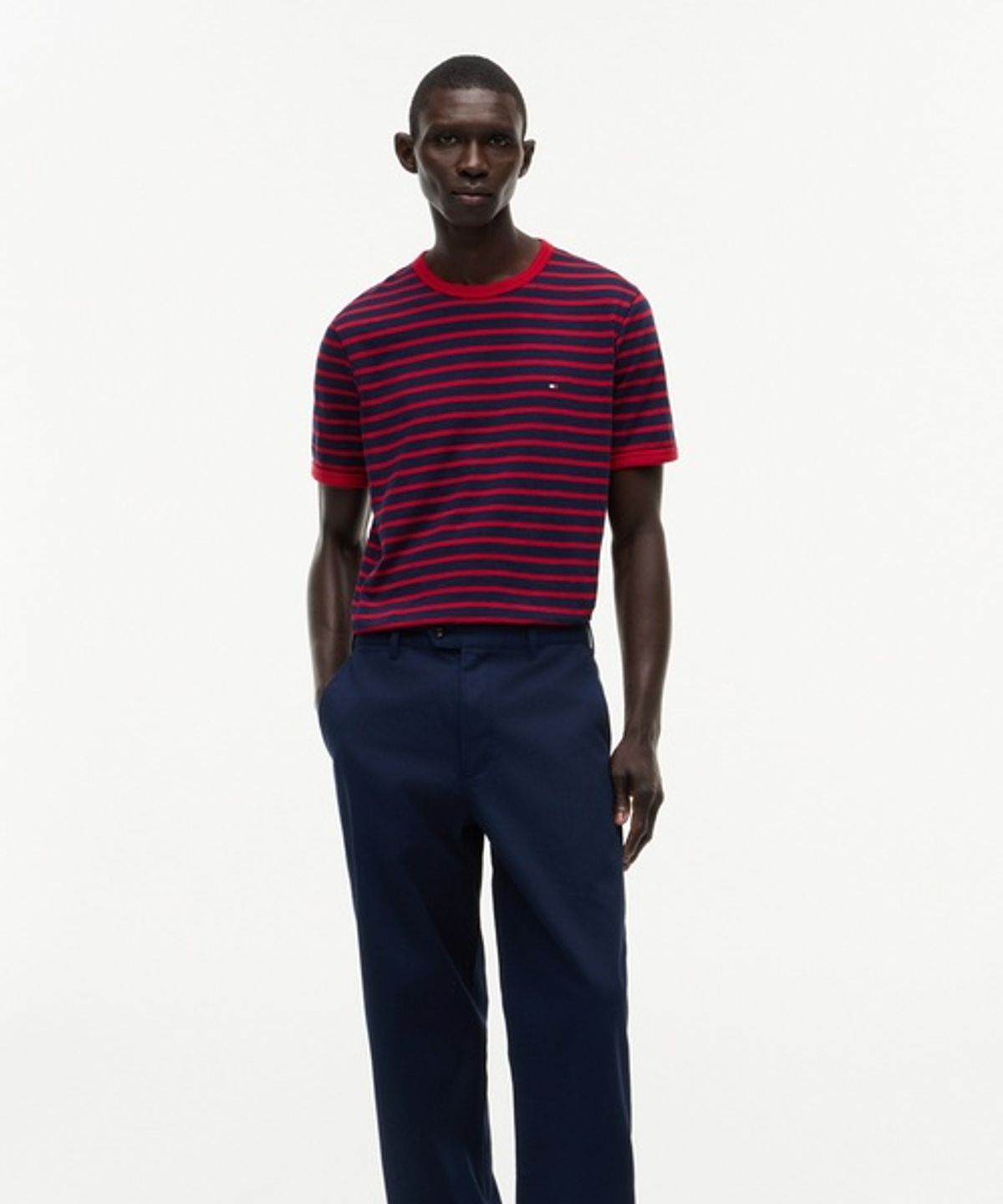 타미힐피거(TOMMY HILFIGER) 슬럽 스트라이프 레귤러 핏 티셔츠 (T12G6TPO360MT10A5)