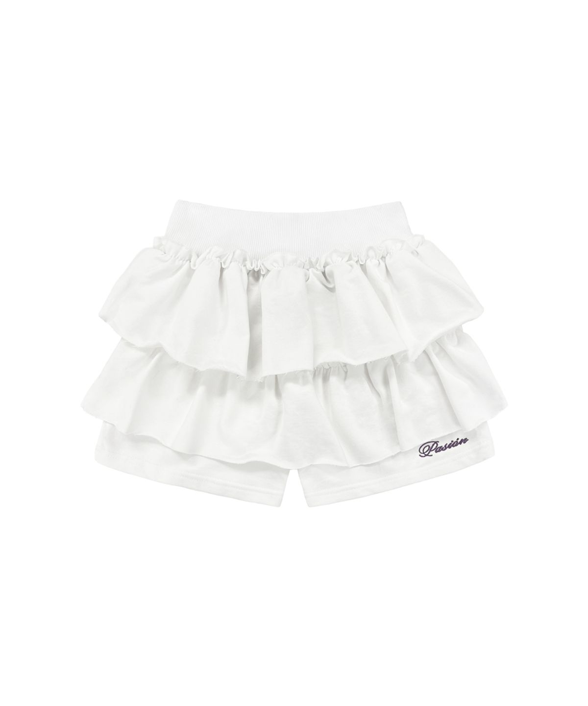 파시온(PASION) 러플 팝 미니 스커트_화이트 Ruffle Pop Mini Skirt_White