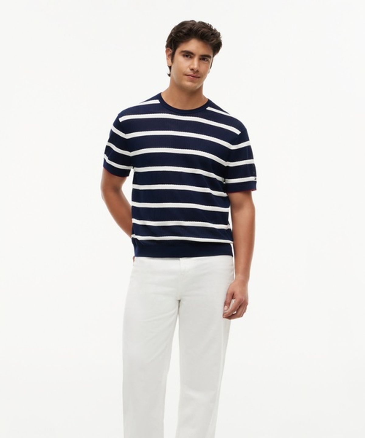 타미힐피거(TOMMY HILFIGER) 니트 브레톤 스트라이프 티셔츠 (T12G6KPO020MT1DCC)