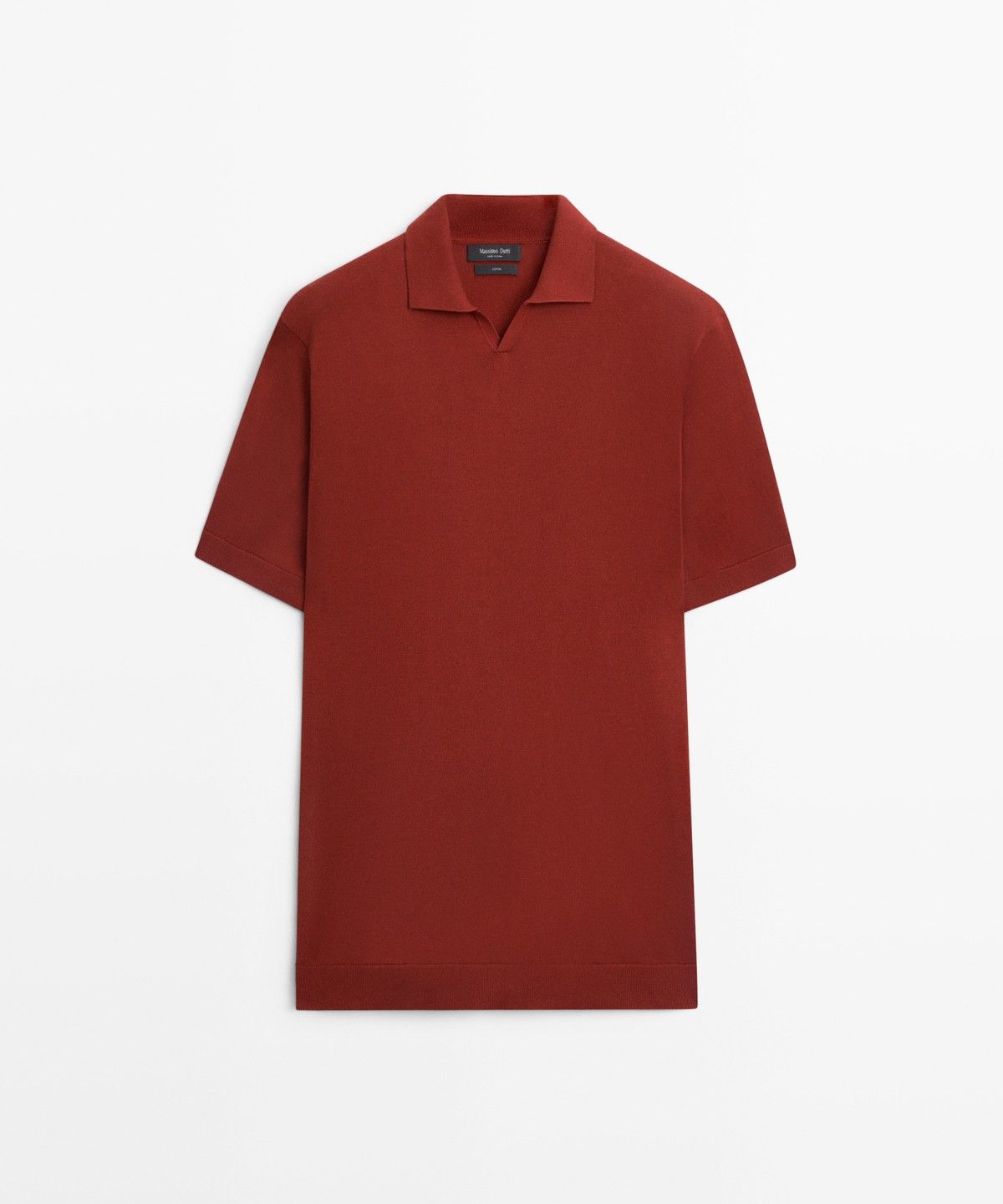 마시모두띠(MASSIMO DUTTI) 100% 코튼 브이넥 니트 폴로 셔츠