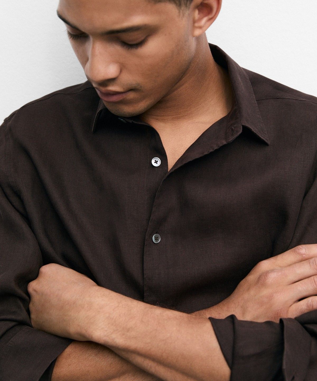 마시모두띠(MASSIMO DUTTI) 100% 린넨 레귤러 핏 셔츠