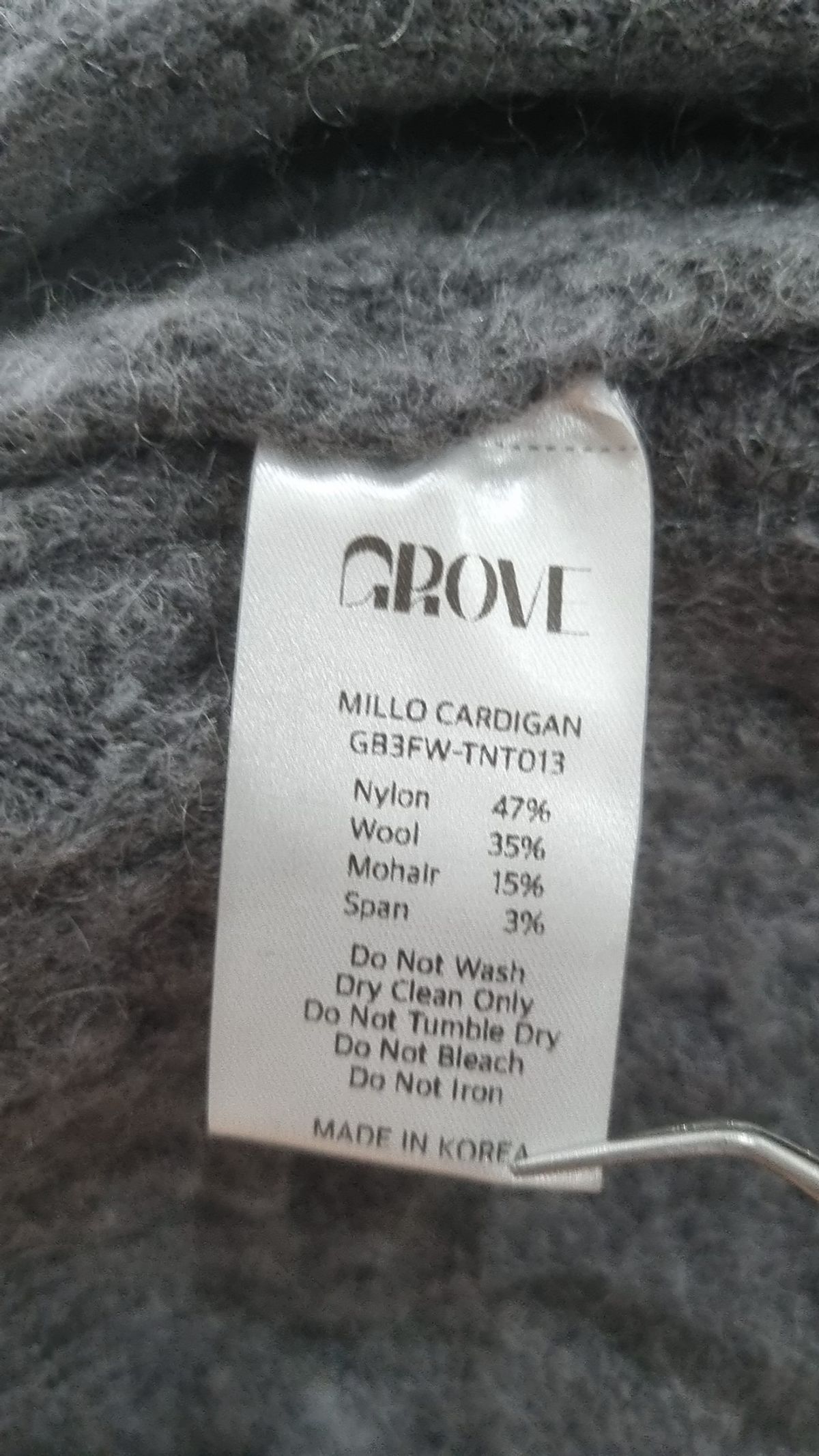 그로브(GROVE) 23FW MILLO CARDIGAN_GREY FREE