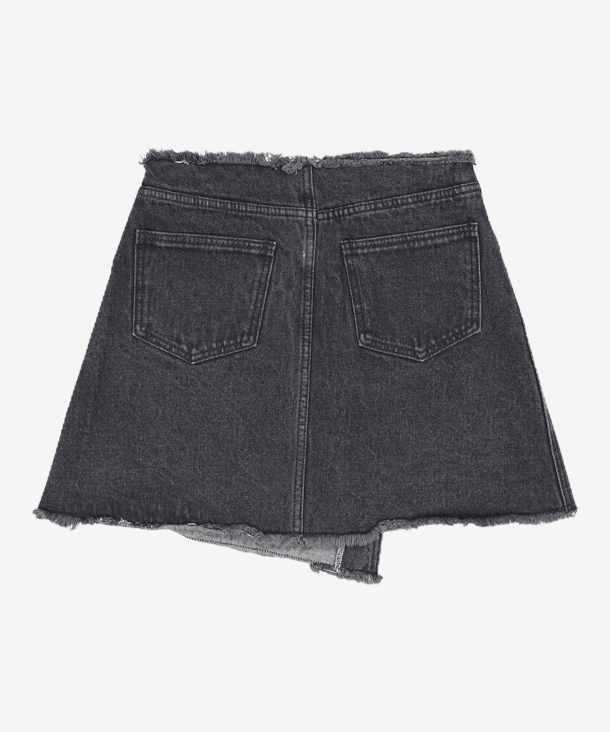 오아이오아이 컬렉션(OIOI COLLECTION) DESTROYED DENIM WRAP SKIRT [BLACK] S