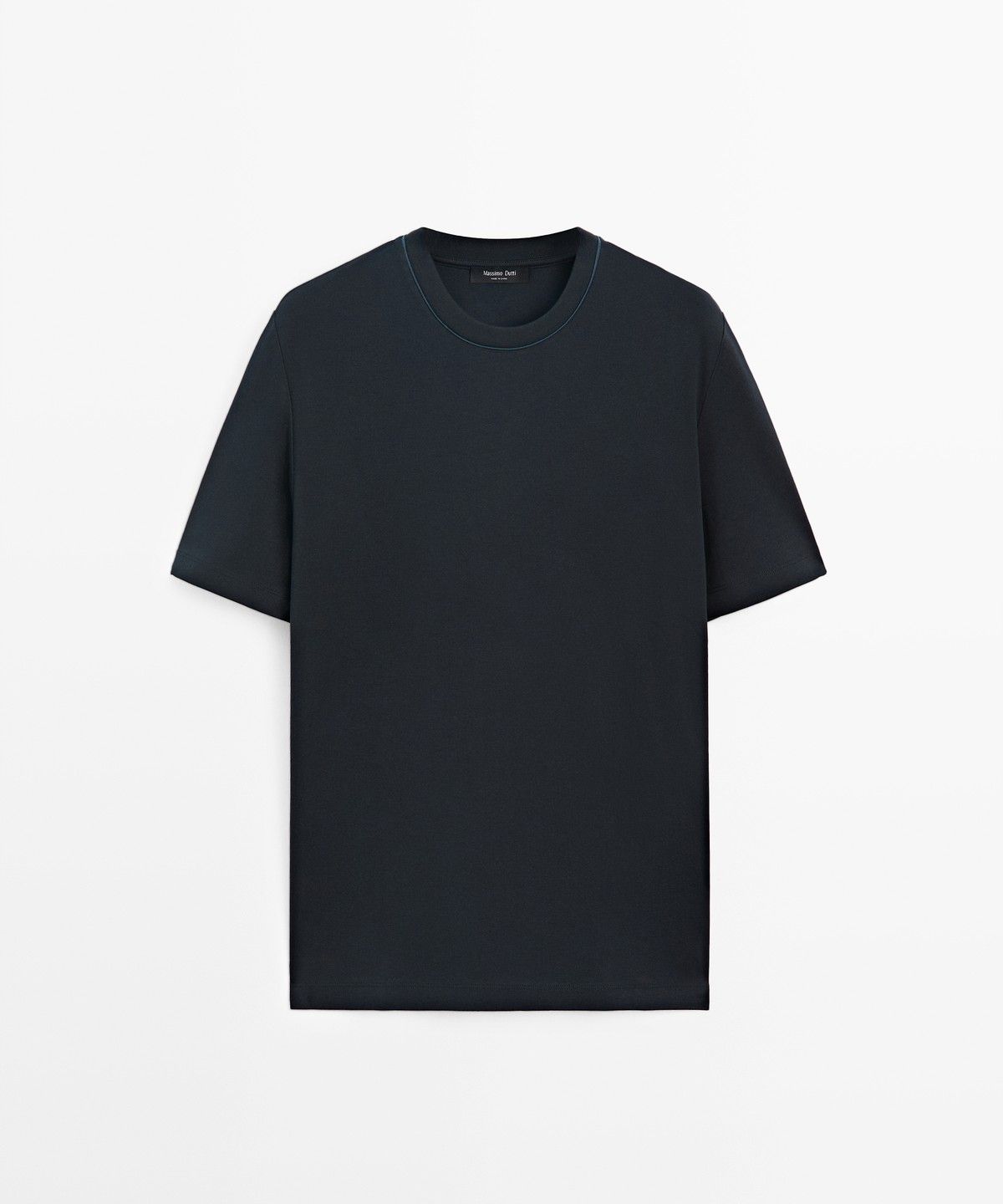 마시모두띠(MASSIMO DUTTI) 배색 라운드넥 반팔 티셔츠