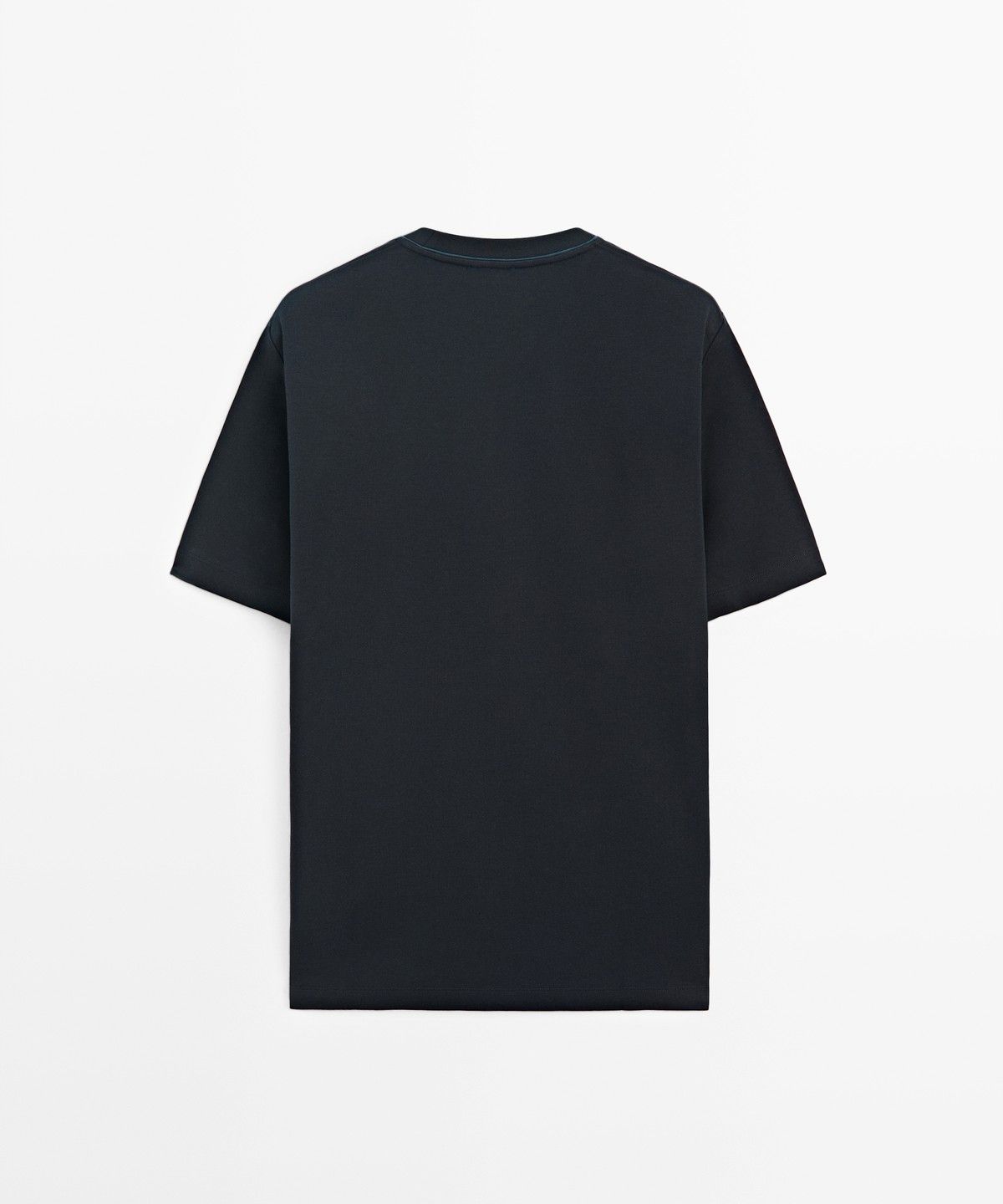 마시모두띠(MASSIMO DUTTI) 배색 라운드넥 반팔 티셔츠