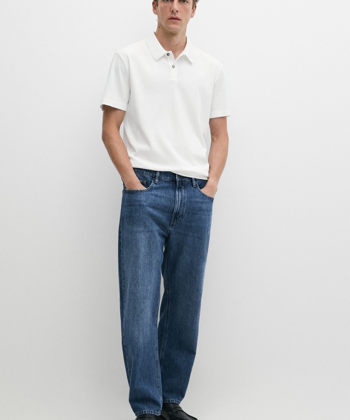 마시모두띠(MASSIMO DUTTI) 100% 코튼 반팔 폴로 셔츠