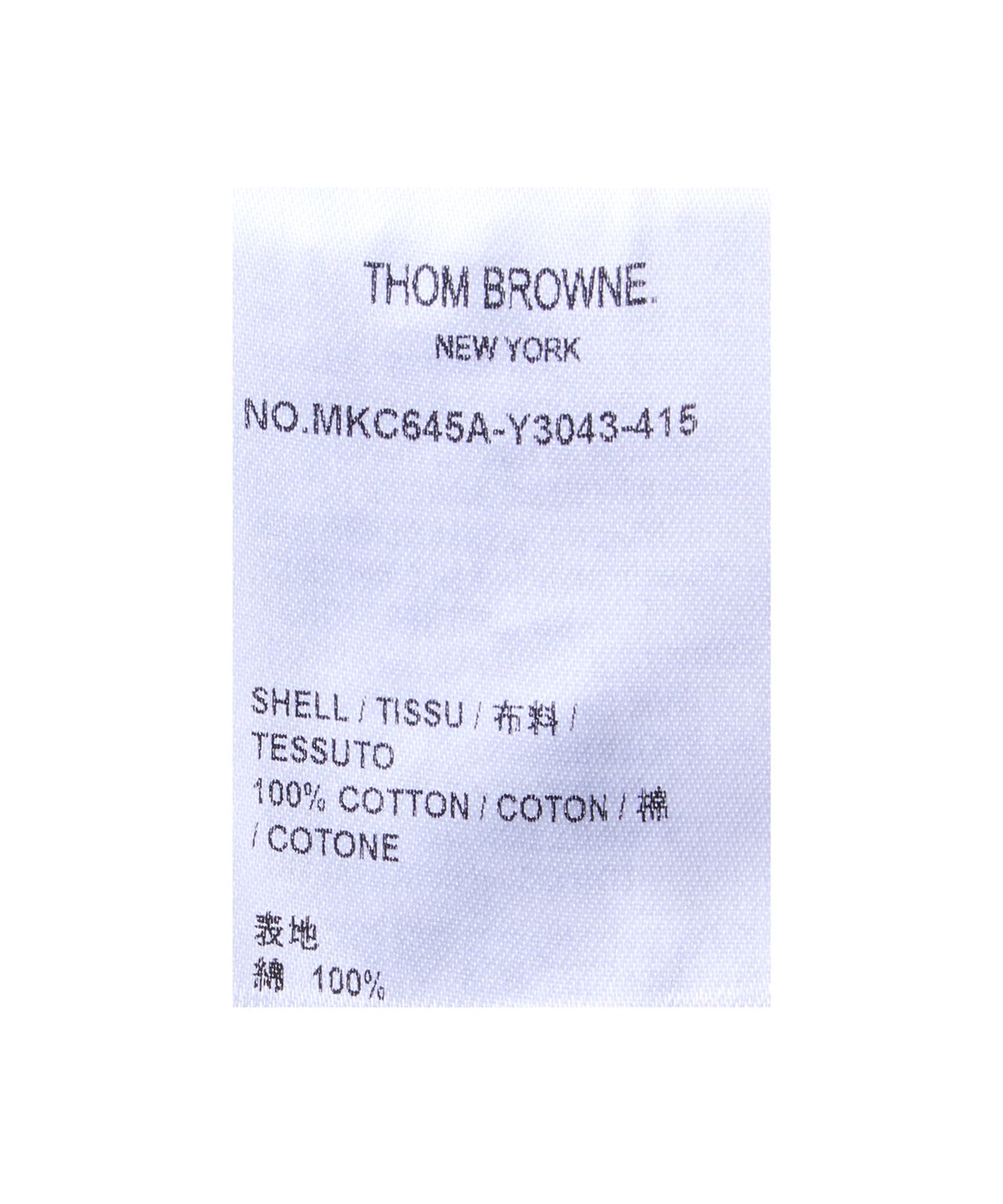 톰 브라운(THOM BROWNE) 코튼 RWB 스트라이프 랍스터 저지 스티치 V넥 가디건 - 네이비 / MKC645AY3043415