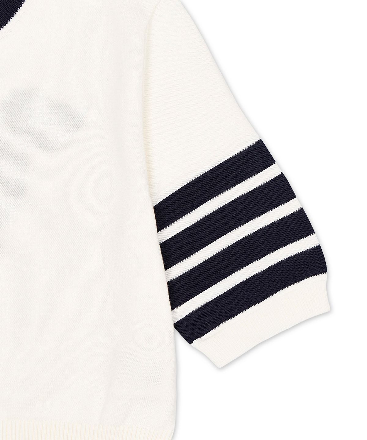 톰 브라운(THOM BROWNE) 코튼 저지 4-바 스트라이프 헥터 인타르샤 클래식 반소매 반소매 티셔츠 - 화이트 / FKA519AY3006100
