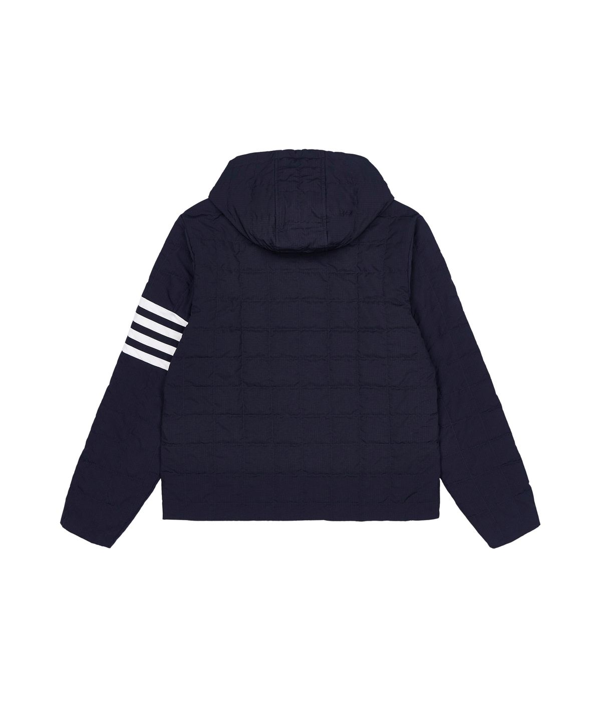 톰 브라운(THOM BROWNE) 샤이니 립스탑 라이트웨이트 라이너 후디 재킷 - 네이비 / MJD138XF1095415
