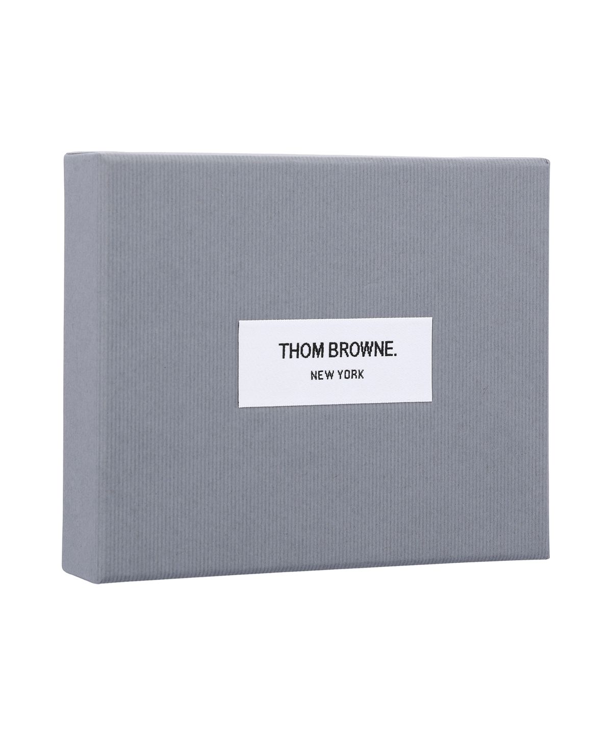 톰 브라운(THOM BROWNE) 낸터킷 프린트 페블 그레인 레더 노트 컴파트먼트 싱글 카드 홀더 - 라이트 그레이 / MAW031AE1590055