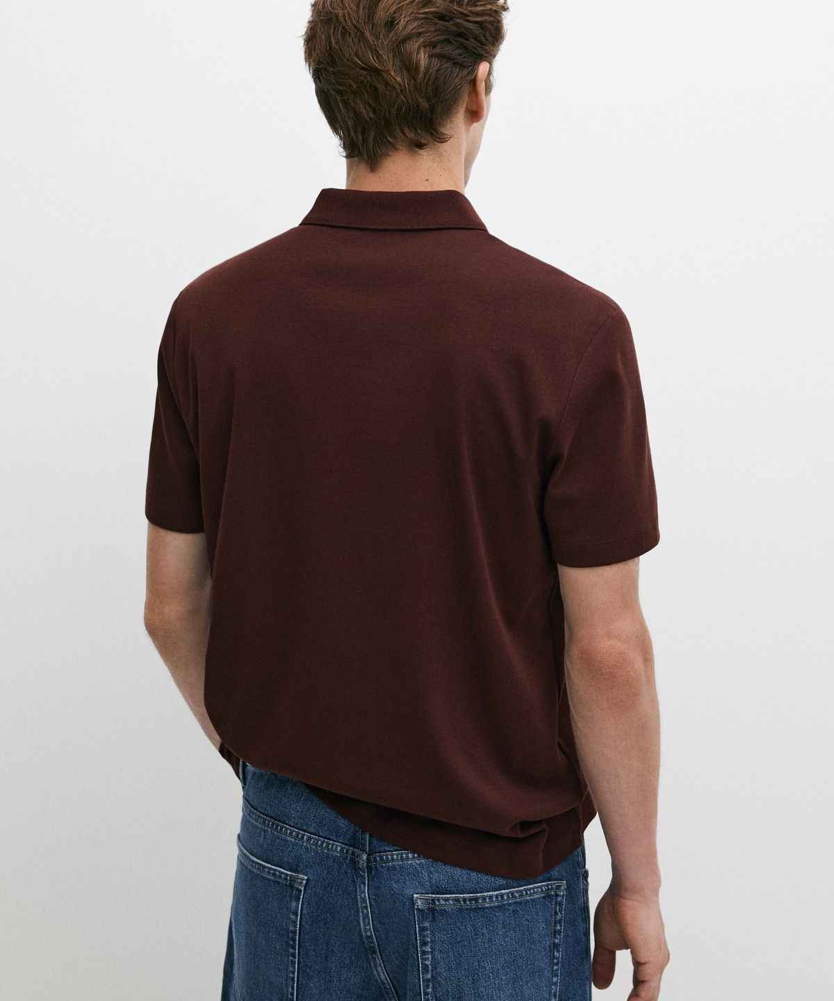 마시모두띠(MASSIMO DUTTI) 100% 코튼 반팔 폴로 셔츠