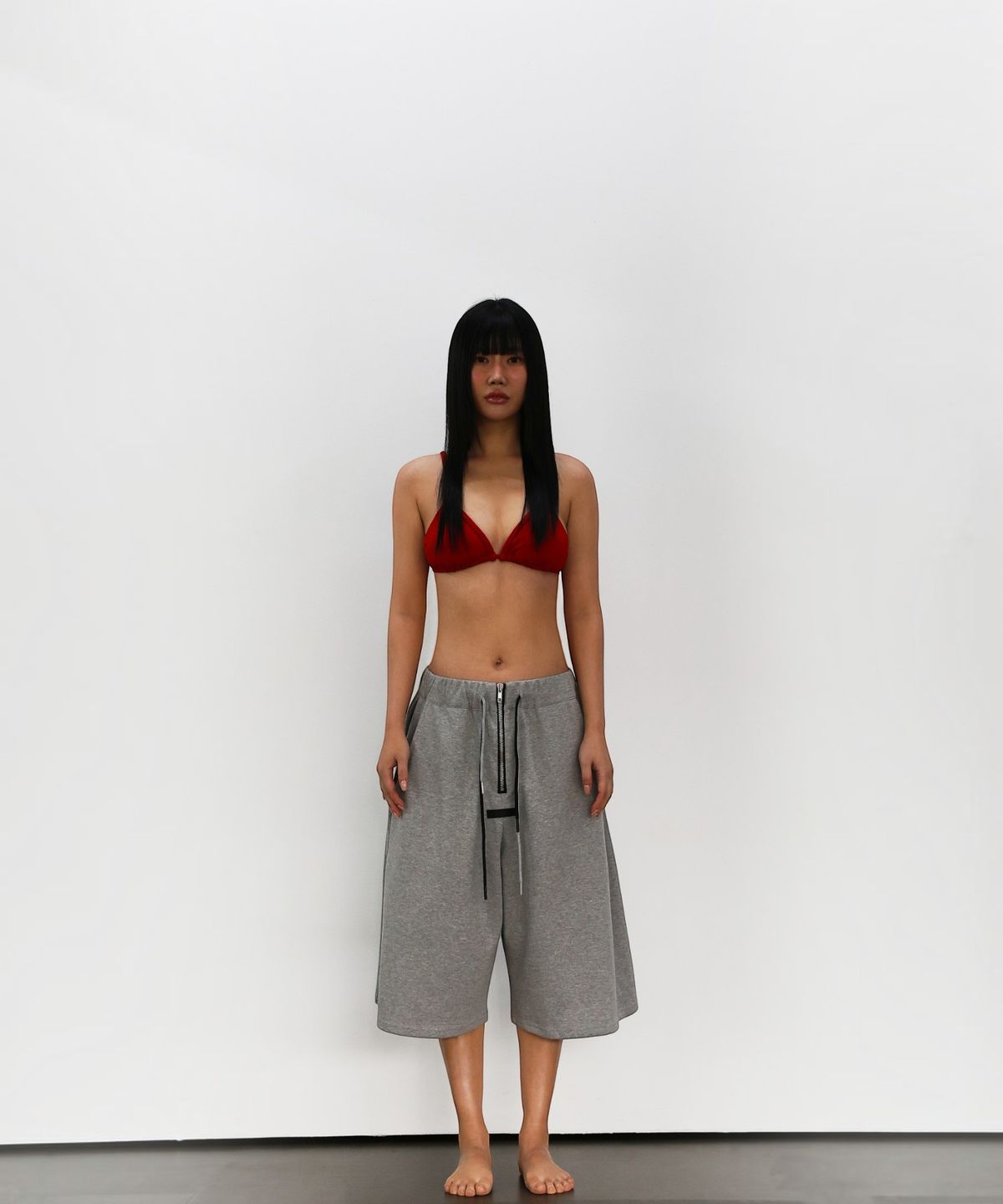 엑세스(XX) Axis Zip Dual Drawstring Buermuda Shorts Gray