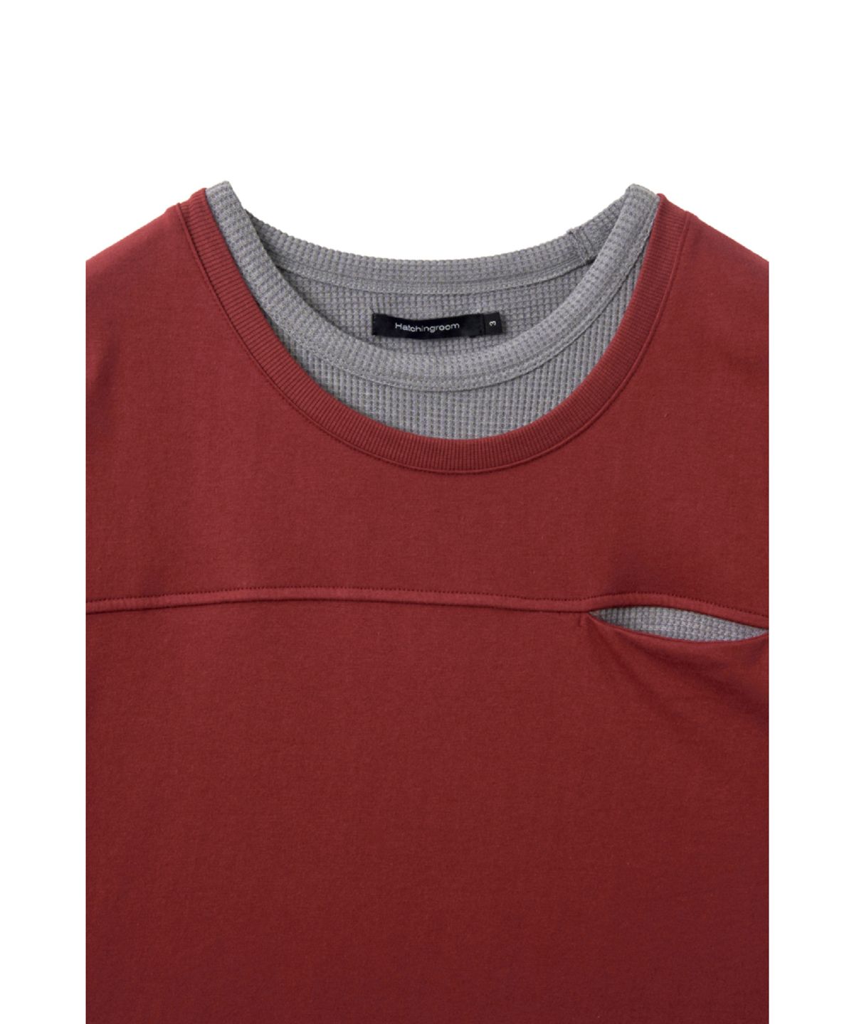 해칭룸(HATCHINGROOM) Double Neck Tee Red