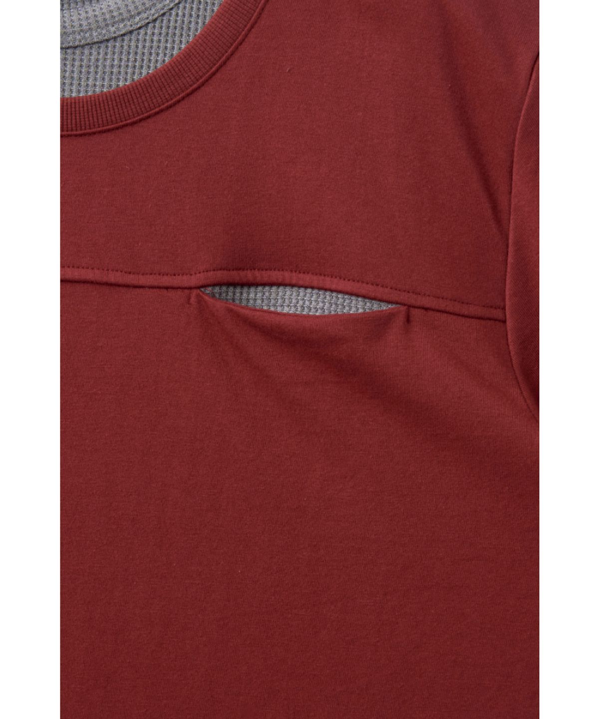 해칭룸(HATCHINGROOM) Double Neck Tee Red