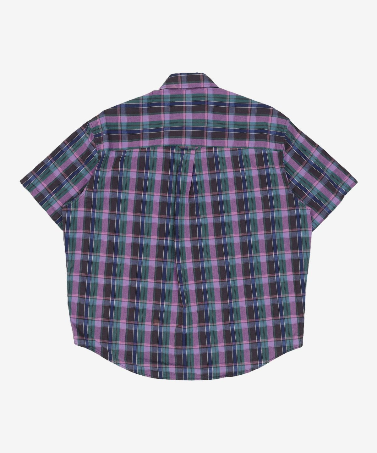 예일(YALE) (JAPAN FABRIC) COTTON CHECK SS SHIRT NAVY S