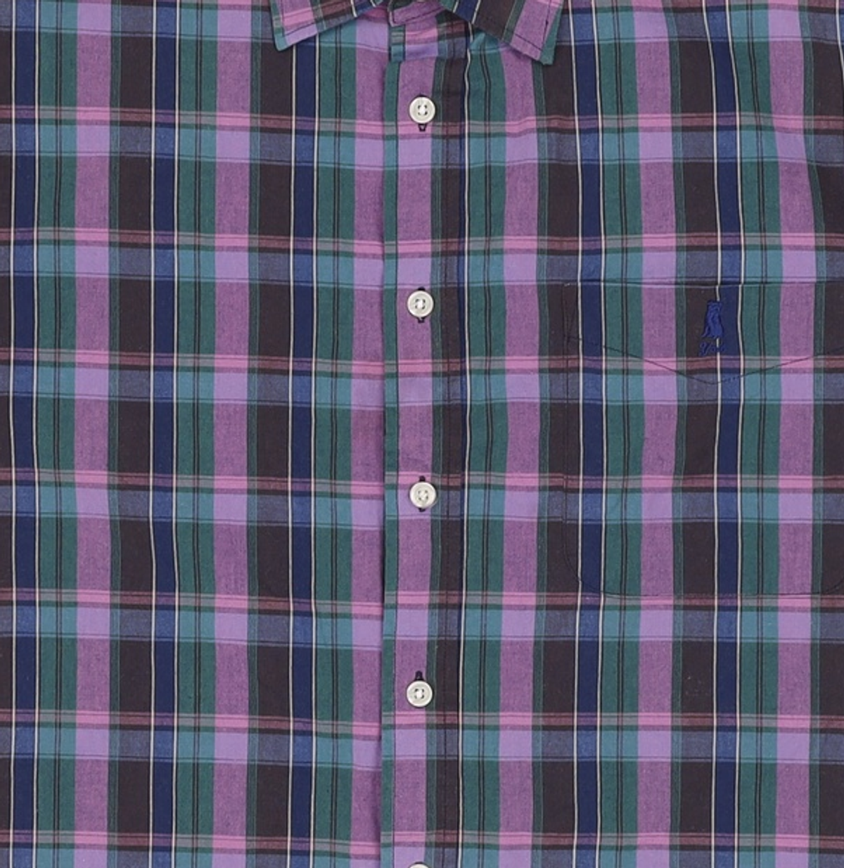 예일(YALE) (JAPAN FABRIC) COTTON CHECK SS SHIRT NAVY S