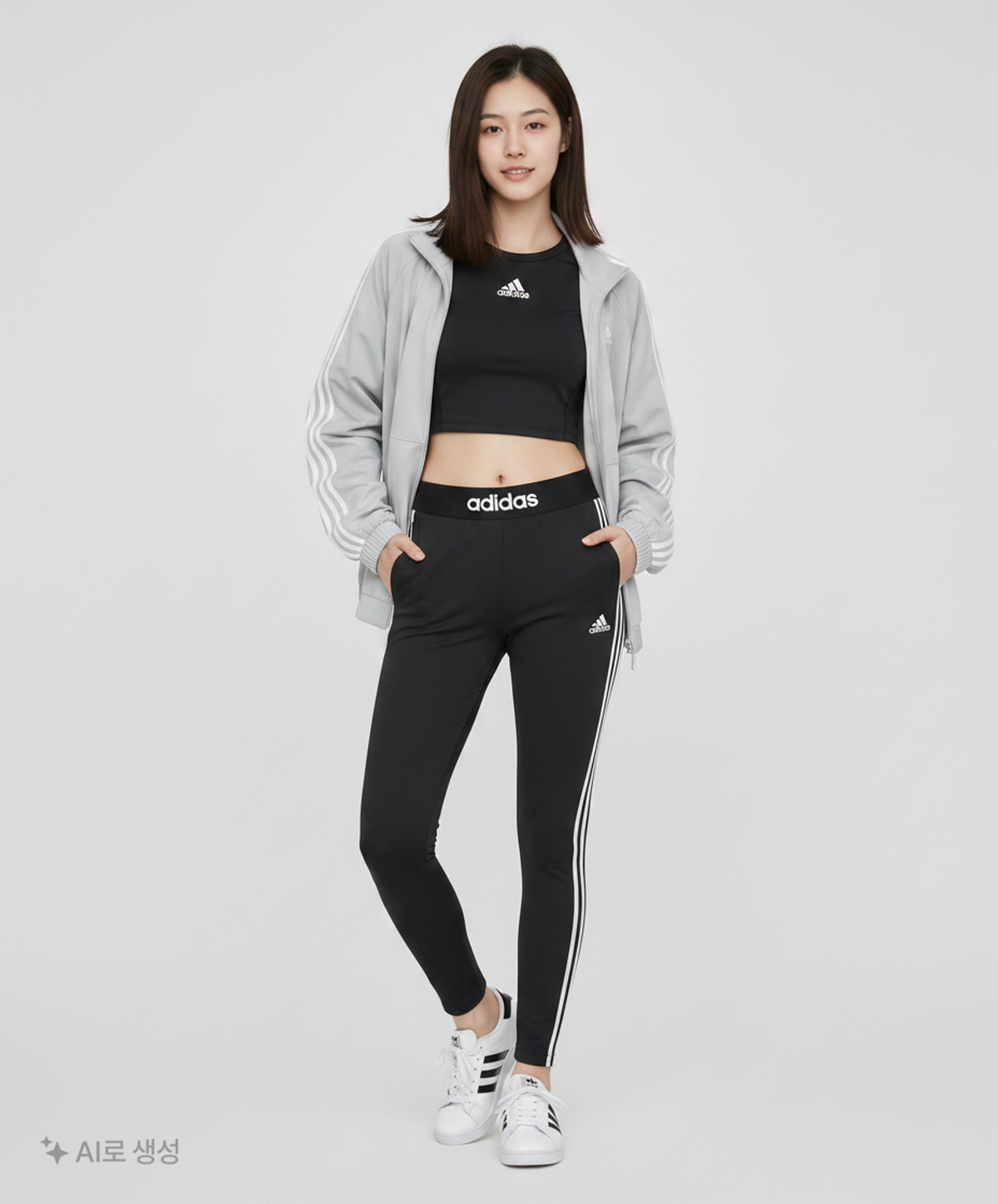 아디다스(ADIDAS) 에센셜 3S 타이츠 - 블랙:화이트 / DP2389 XS