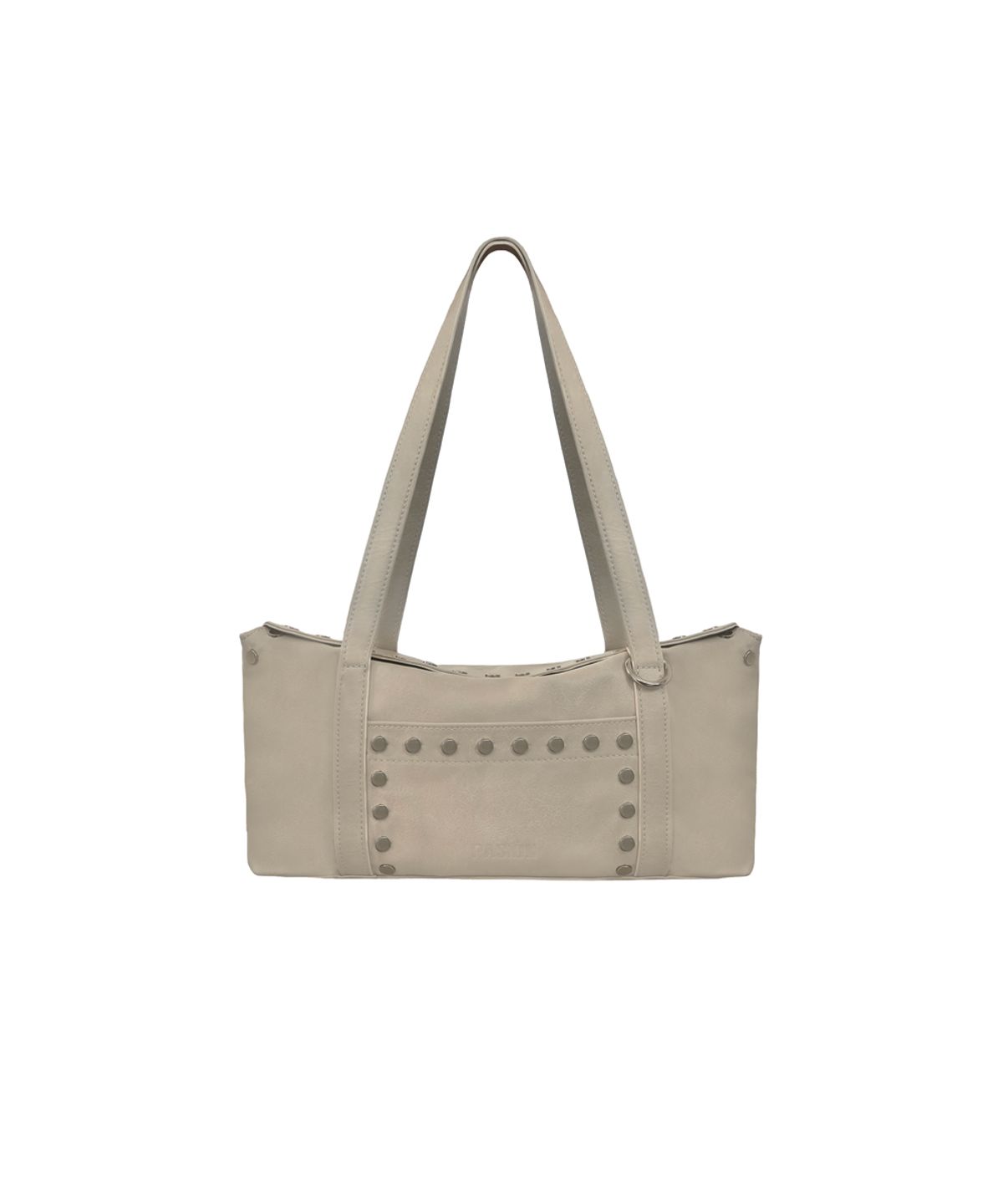 파시온(PASION) 플랫 스터드 숄더백_베이지 Flat Stud Shoulder Bag_Beige