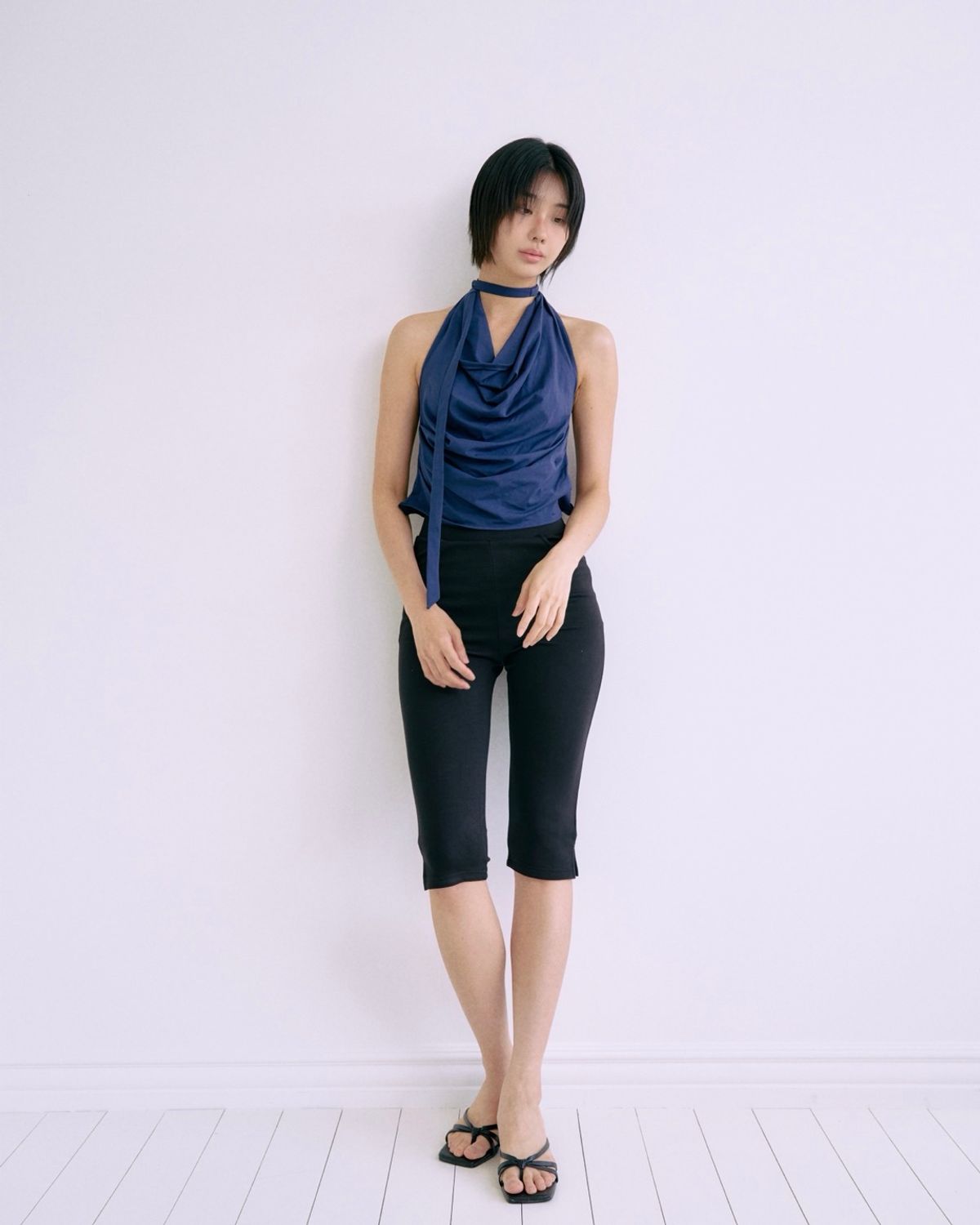 캐치(CATCH) drape halter tee (2color)