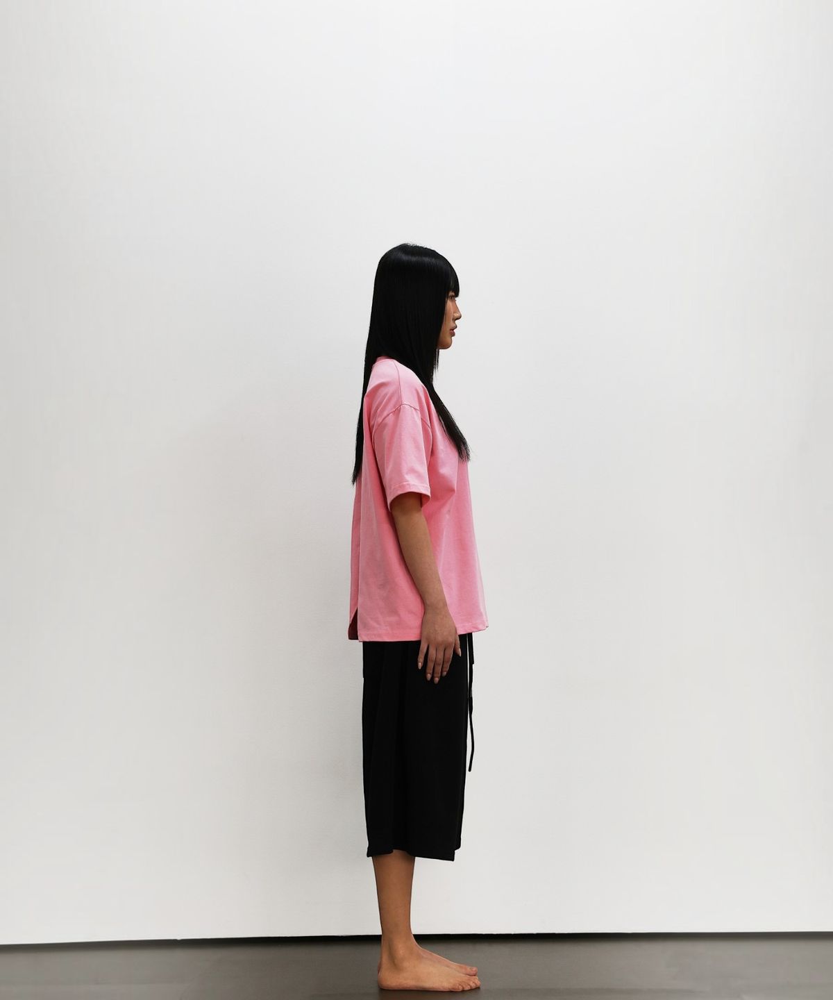 엑세스(XX) XX Back Slit Crop Over Short Sleeve T-shirt Pink
