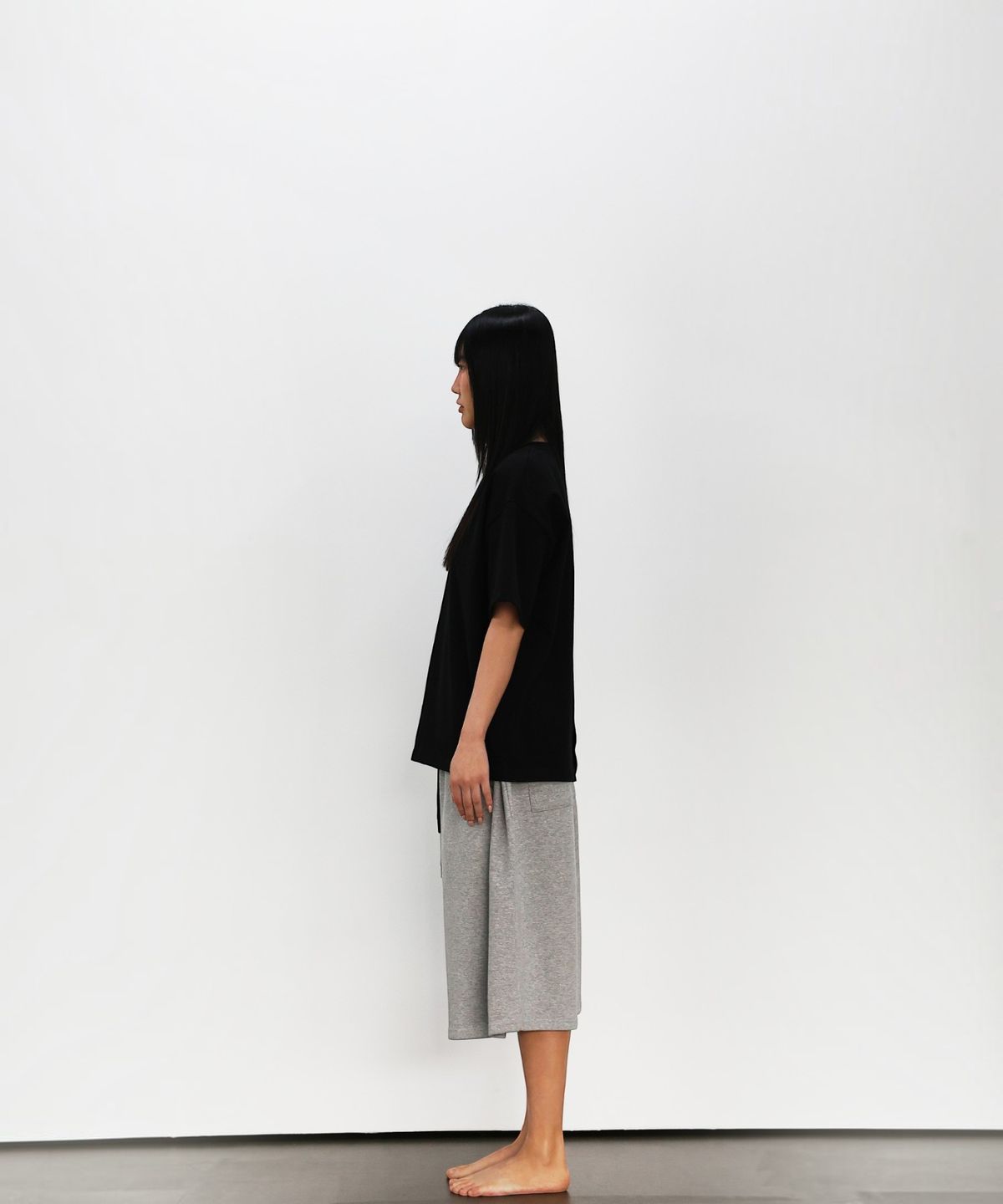 엑세스(XX) XX Back Slit Crop Over Short Sleeve T-shirt Black