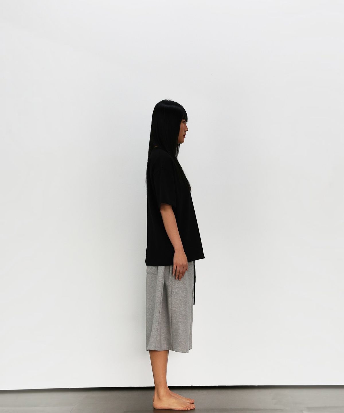 엑세스(XX) XX Back Slit Crop Over Short Sleeve T-shirt Black