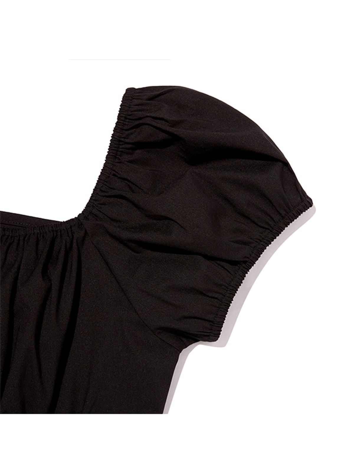 키르시(KIRSH) 러플 포인트 오프숄더 블라우스 [블랙]