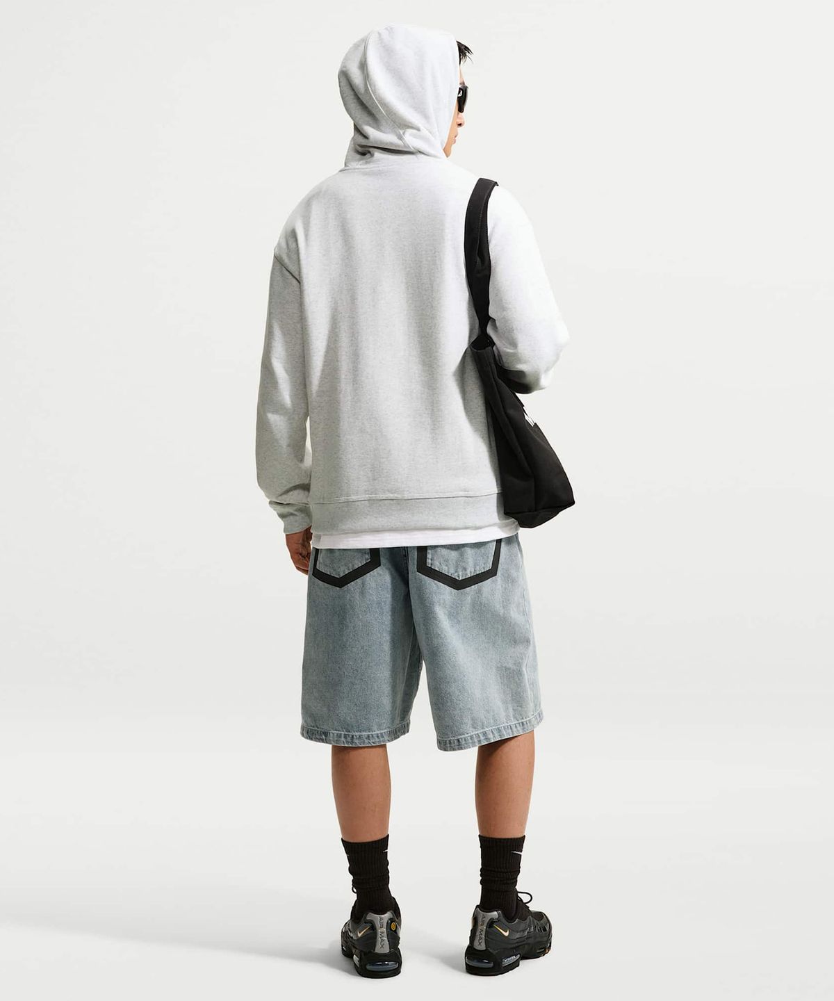 나이키(NIKE) 유어 메시지 히어 플리스 풀오버 후디 M - 버치 헤더:블랙:세이프티 오렌지 / IO1649-051