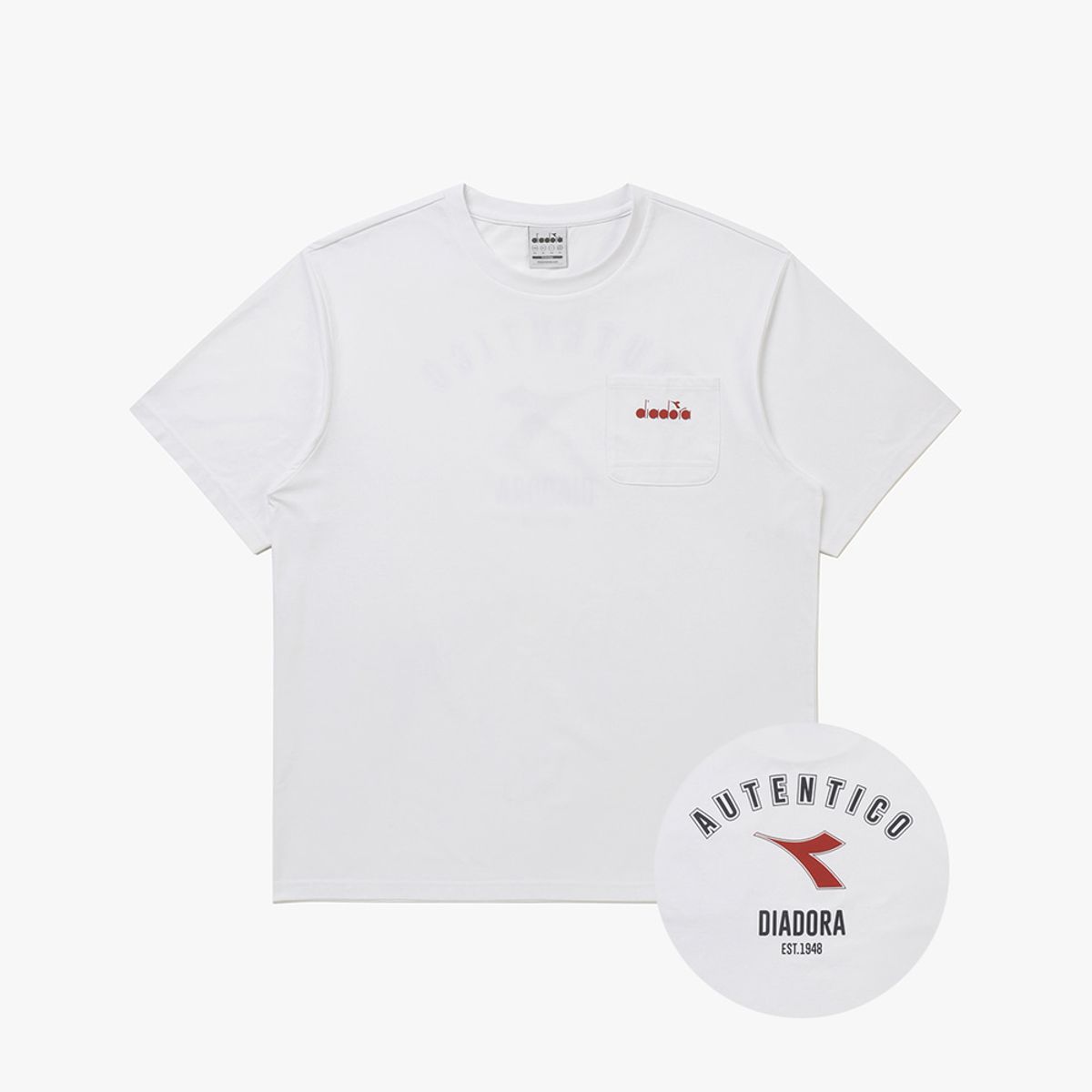 디아도라(diadora) 에어텍스 포켓 반팔 티셔츠 IVORY