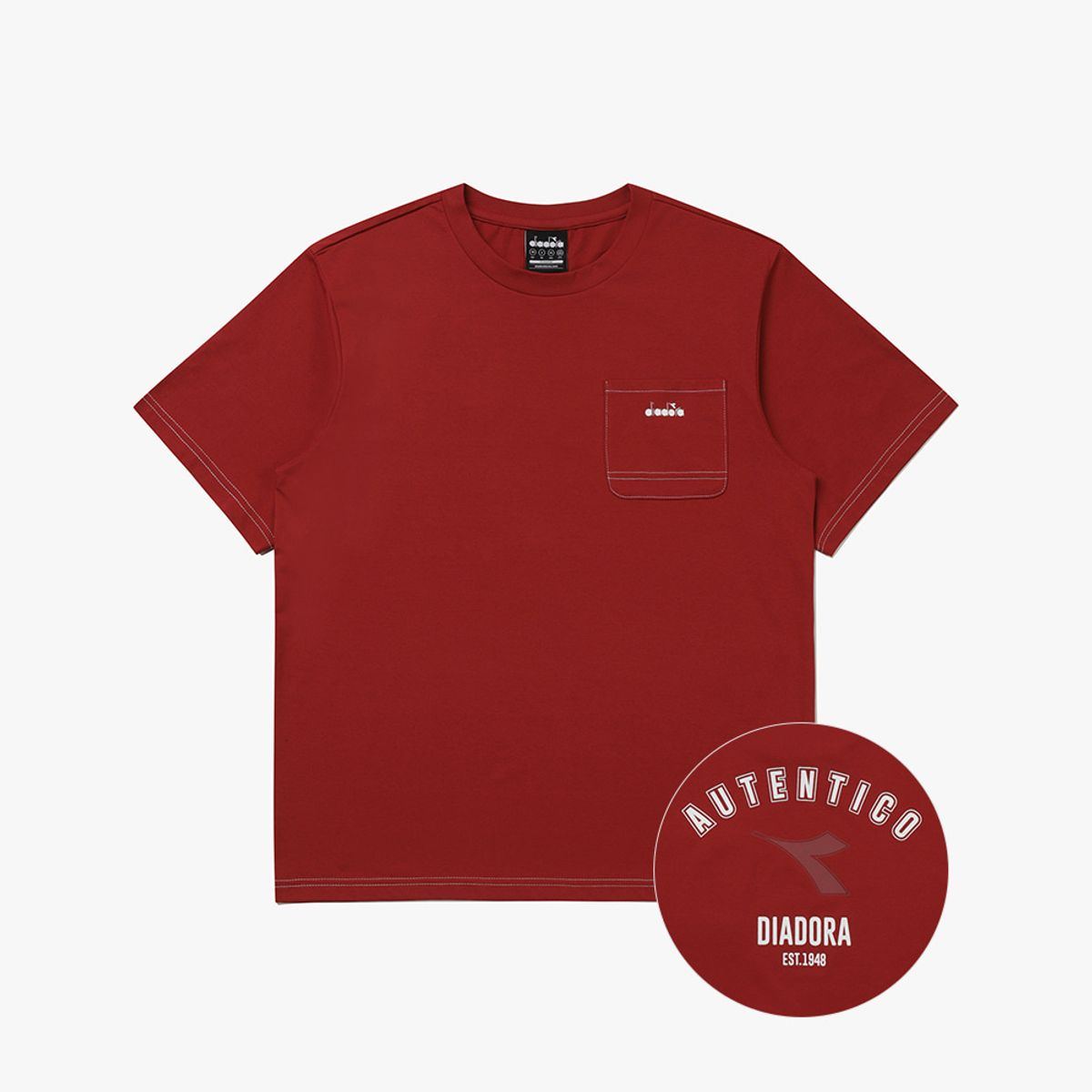 디아도라(diadora) 에어텍스 포켓 반팔 티셔츠 RED