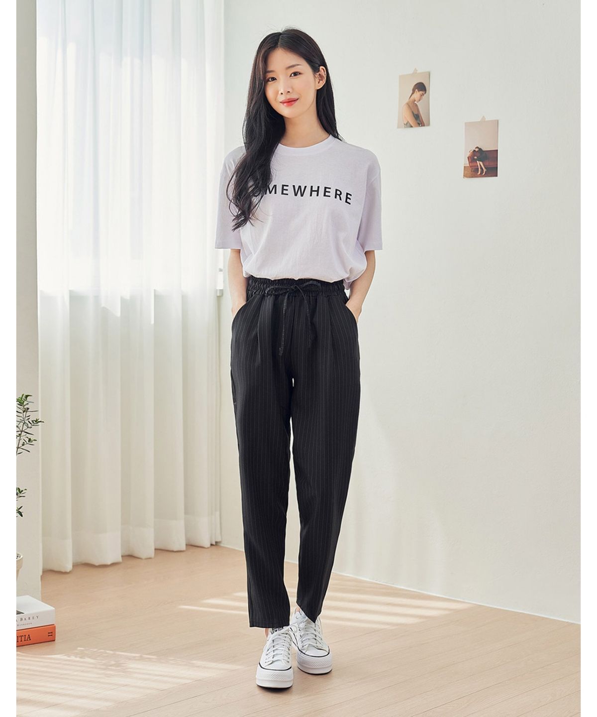 반에이크(VANAKE) 피온 스트라이프 밴딩 팬츠_OB13SLME02Z
