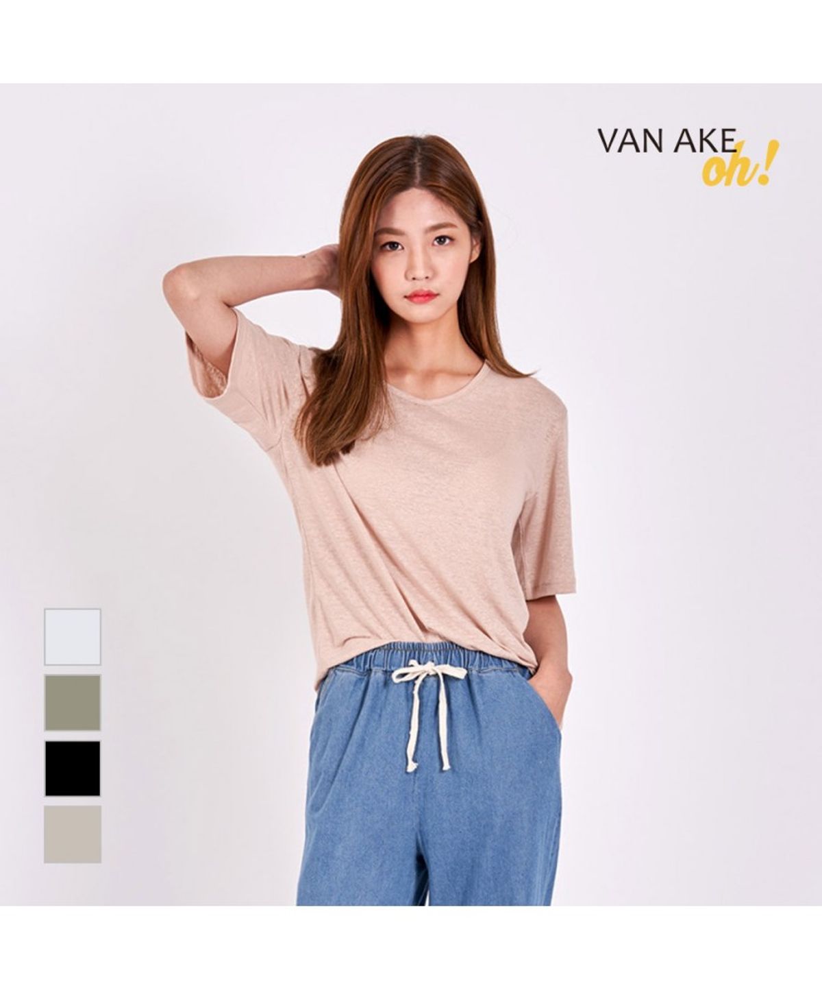 반에이크(VANAKE) 린넨 티셔츠_OA95TSM116Z