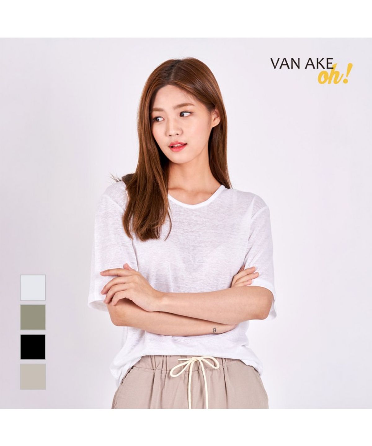 반에이크(VANAKE) 린넨 티셔츠_OA95TSM116Z