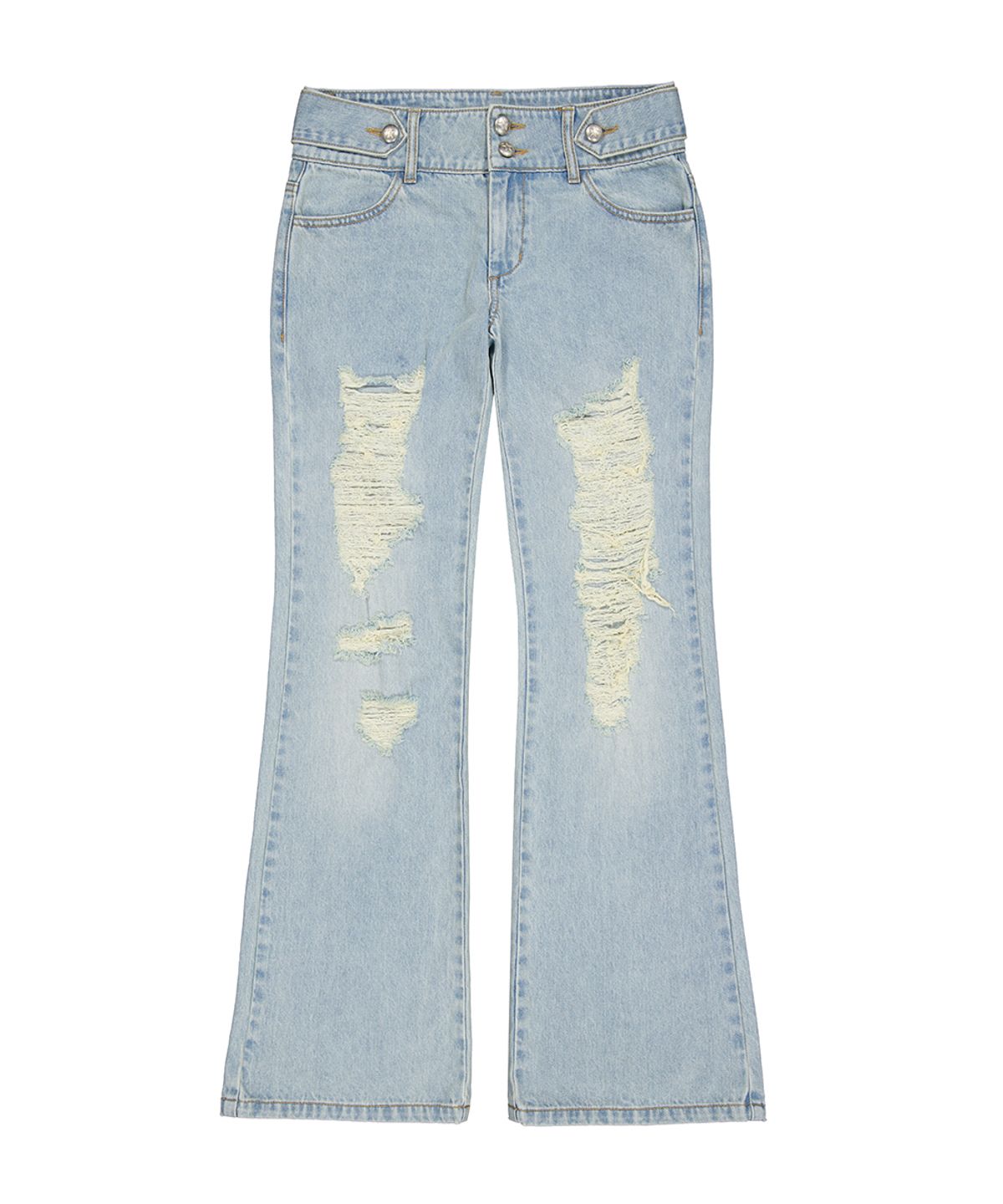 포어링(FORUSRING) Double star damaged jeans (blue)