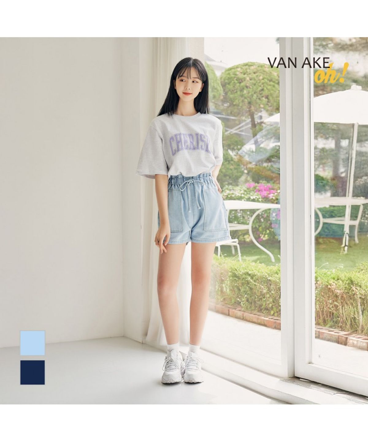 반에이크(VANAKE) 데니스 밴딩 숏팬츠_OB14DNME09Z
