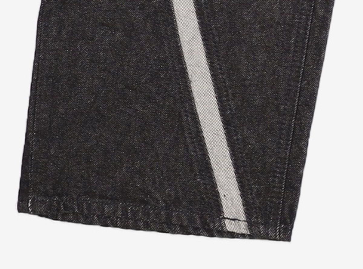 애드오프(ADDOFF) WAVE CURL LINE WIDE DENIM PANTS BLACK 48