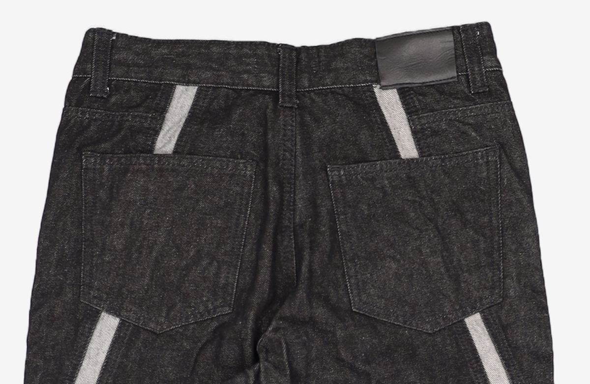 애드오프(ADDOFF) WAVE CURL LINE WIDE DENIM PANTS BLACK 48
