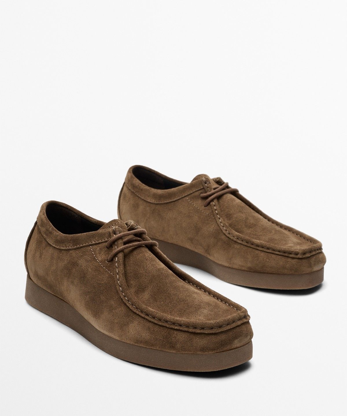 마시모두띠(MASSIMO DUTTI) 스티치 디테일 가죽 스플릿 스웨이드 슈즈