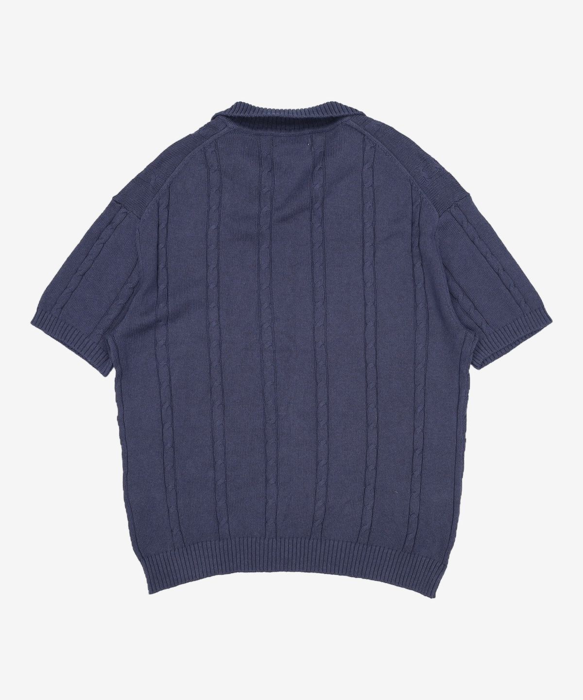 더니트컴퍼니(THEKNITCOMPANY) 코튼 캐시미어 케이블 카라 니트 [네이비]