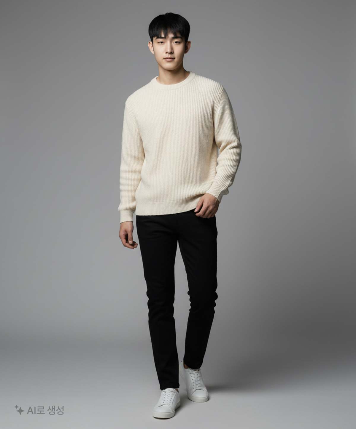 테이크이지(TAKEASY) 램스울 크루넥 오버 니트 (스카이블루) L