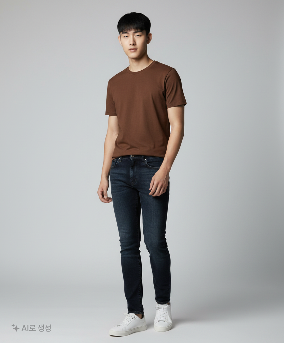 무신사 스탠다드(MUSINSA STANDARD) [쿨탠다드] 베이식 크루 넥 티셔츠 [다크 브라운] L