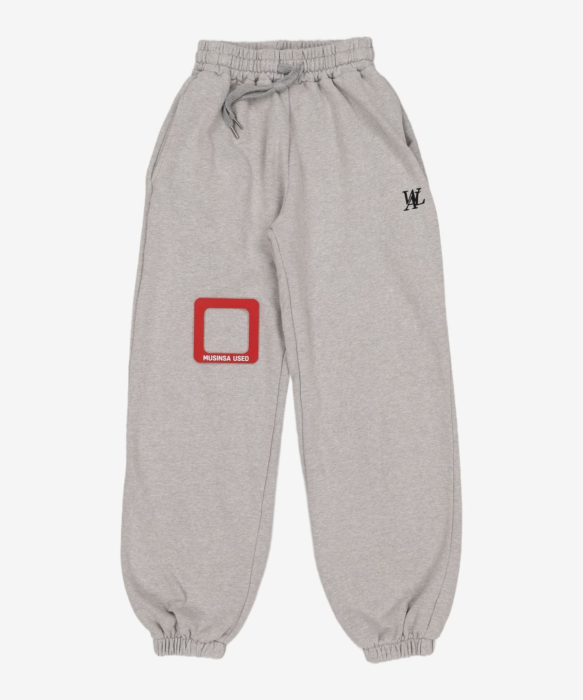 우알롱(WOOALONG) Signature jogger pants - LIGHT GREY M