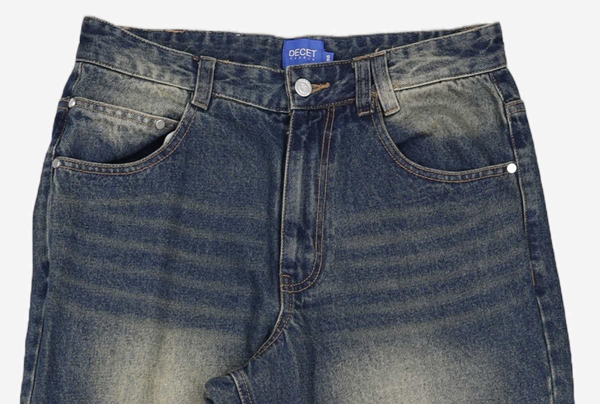 데케트(DECET) Mid Rise Wide Jeans DCPT027BlueSide 30