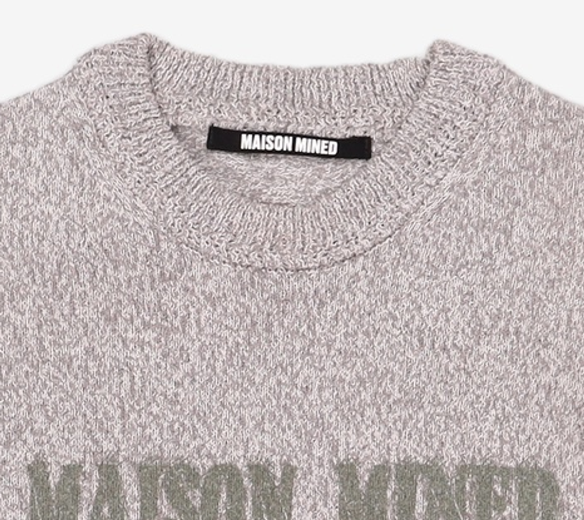 메종미네드(MAISON MINED) DOODLE HEART HALF KNIT GREY M