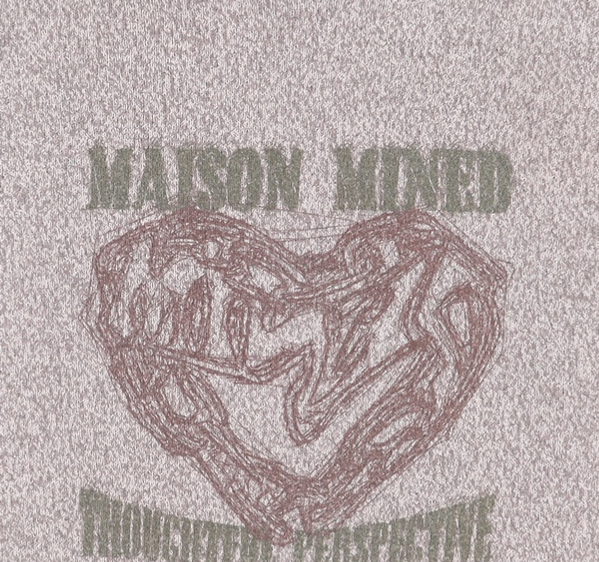 메종미네드(MAISON MINED) DOODLE HEART HALF KNIT GREY M