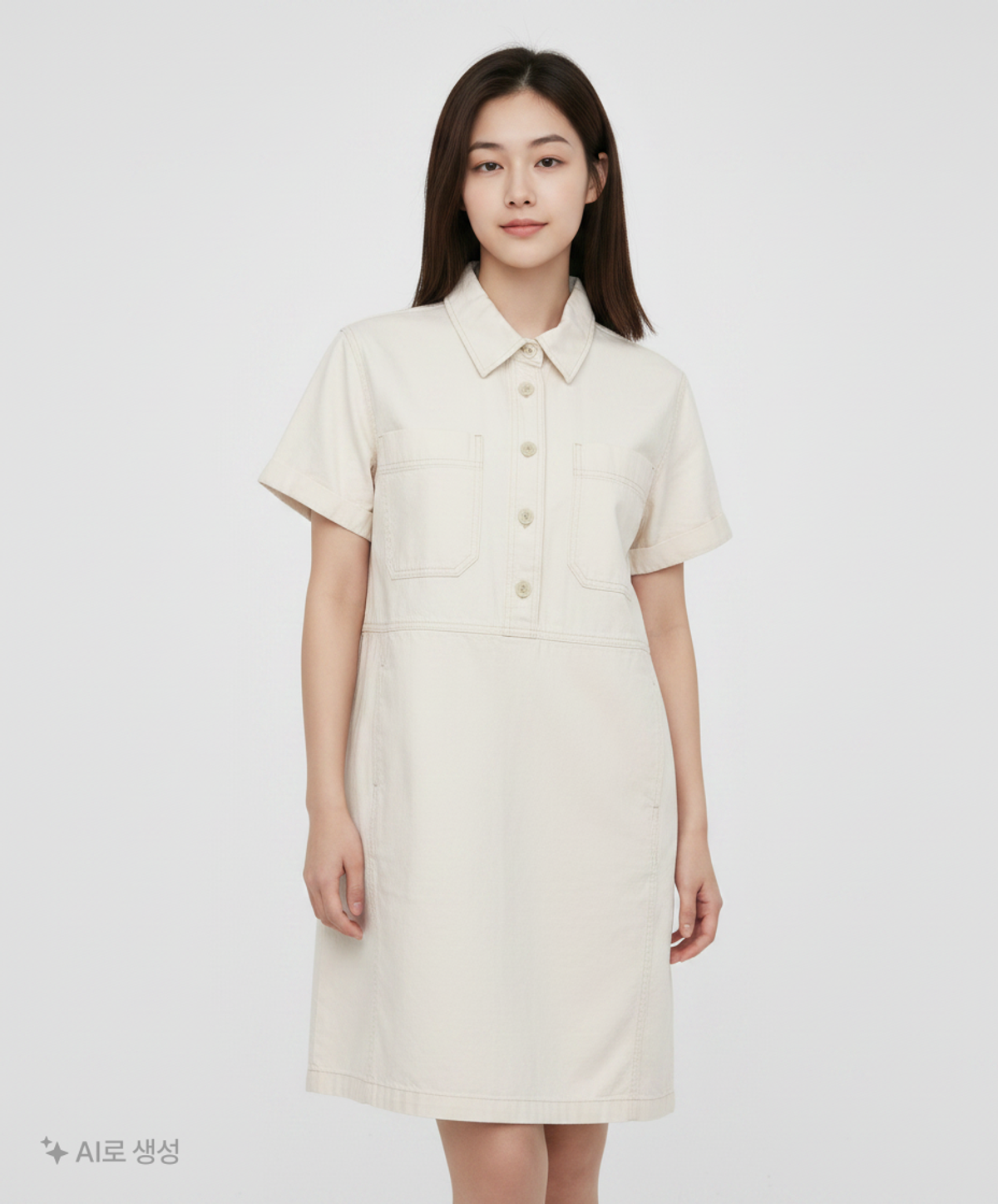 마리떼 프랑소와 저버(MARITHÉ + FRANҪOIS GIRBAUD) W STITCH POINT POCKET DENIM DRESS ecru S