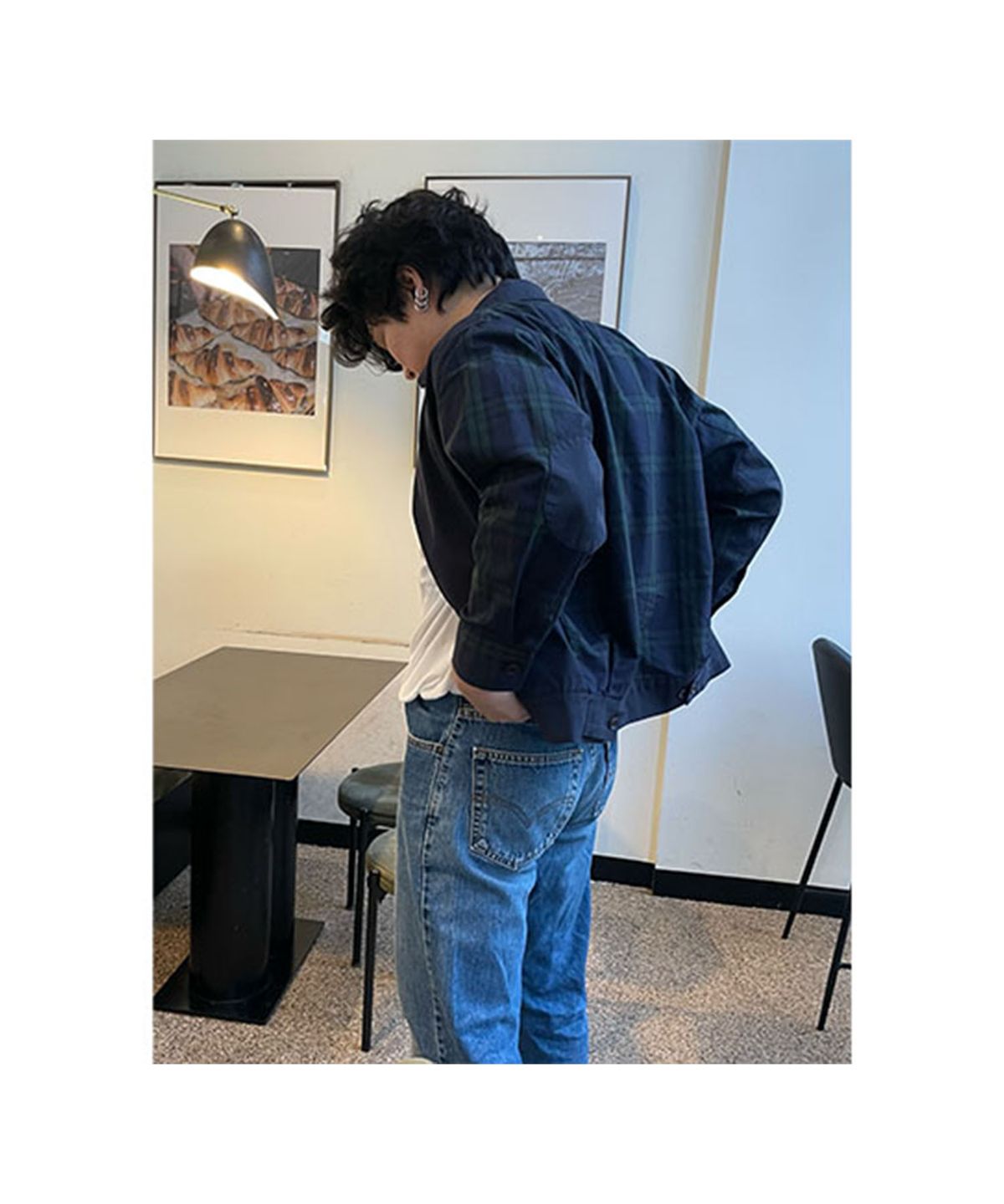 호프인투(HOPEINTO) Tartan Elbow Patch Blouson