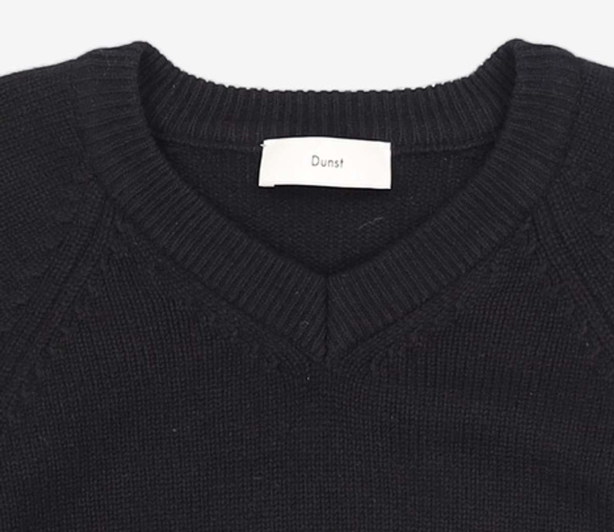 던스트(DUNST) UNISEX MERINO WOOL V-NECK SWEATER BLACK_UDSW3D125BK S