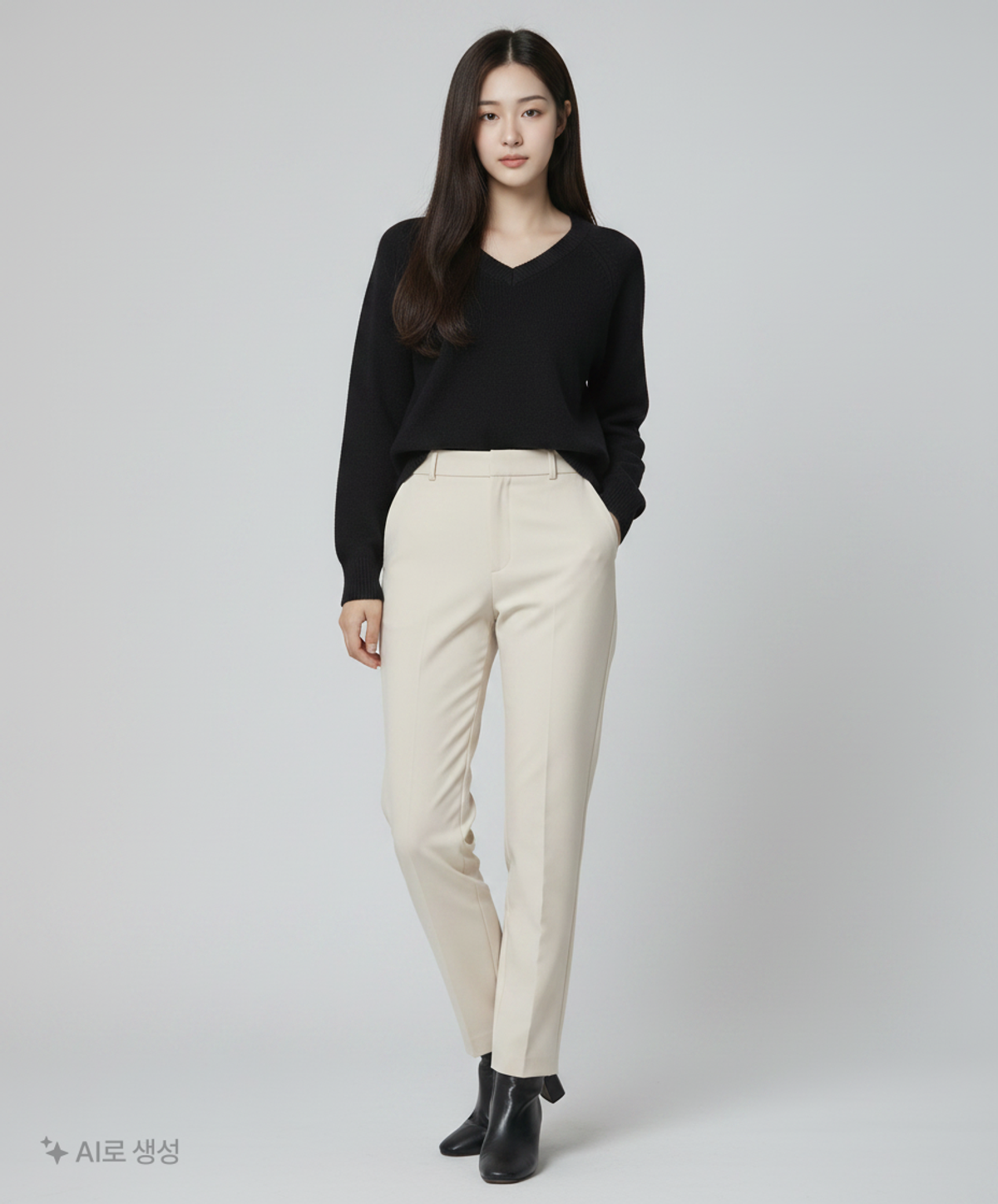 던스트(DUNST) UNISEX MERINO WOOL V-NECK SWEATER BLACK_UDSW3D125BK S